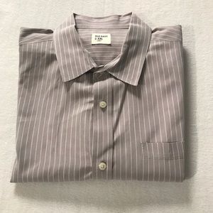 Old Navy Gray short Sleeve Striped Button Down